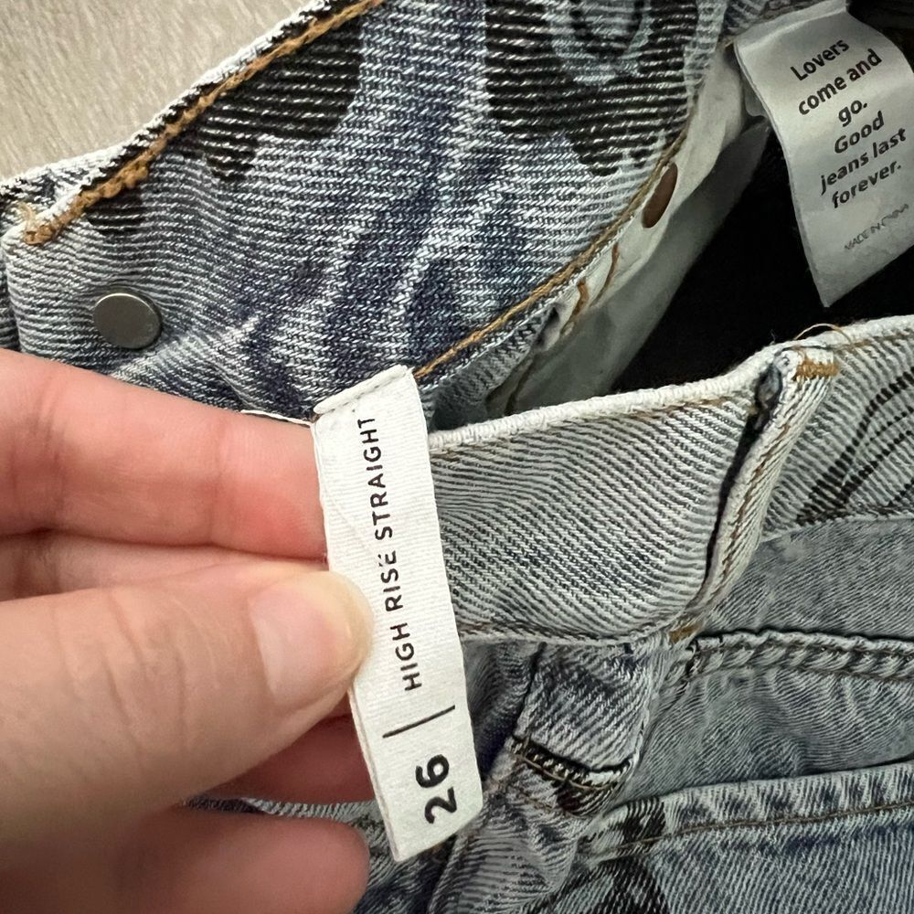 PacSun Eco Butterfly High Waisted Straight Leg Jeans size 26 - Picture 10 of 12